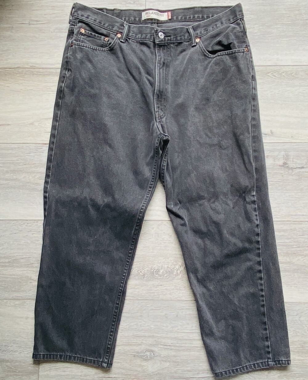 Levis 550 Jeans Mens Size 42x30 Gray Faded Black Relaxed Fit